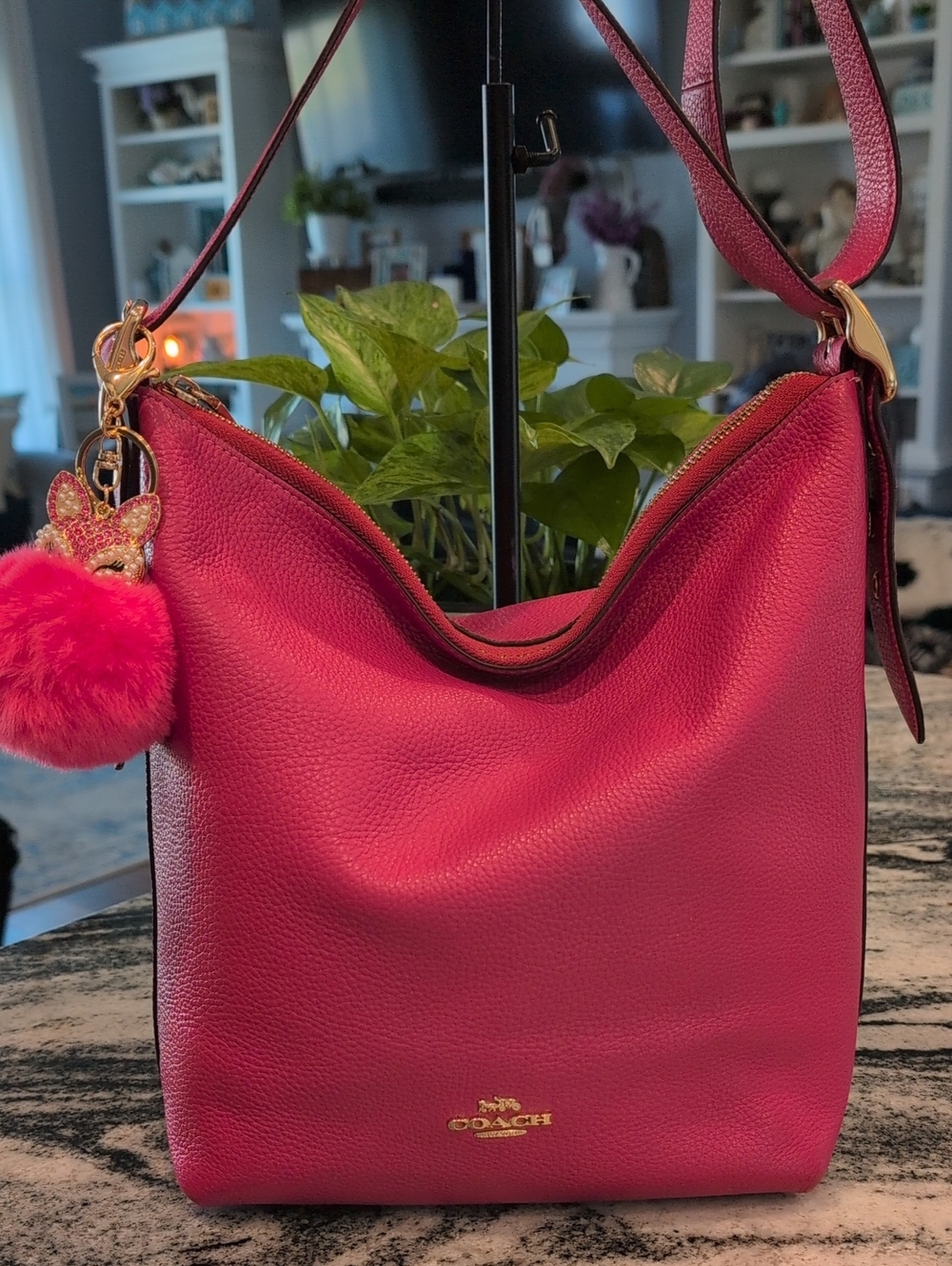 Coach Val Pebbled Leather Duffel Hobo Shoulder Crossbody Bag